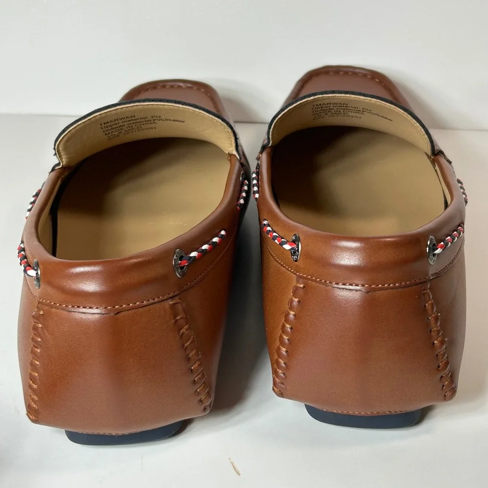 Tommy Hilfiger ARWAN Mens Brown Driving Loafers Size 10.5 MED Moc Toe Slip On